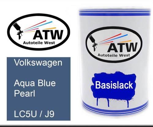 Volkswagen, Aqua Blue Pearl, LC5U / J9: 500ml Lackdose, von ATW Autoteile West.